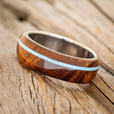 "REMMY" - REDWOOD & TURQUOISE WEDDING BAND-2