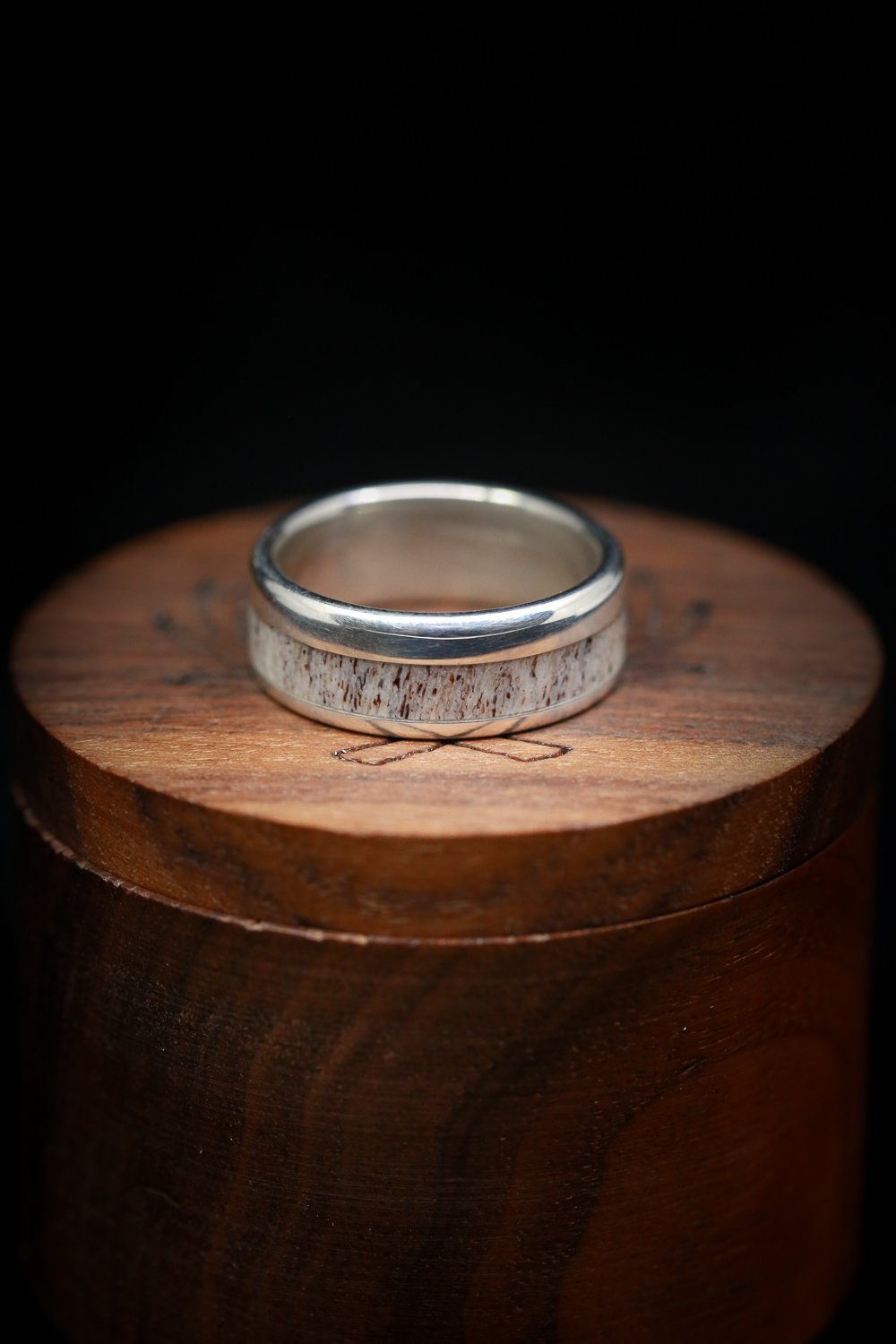 "TANNER" - ELK ANTLER WEDDING BAND-9