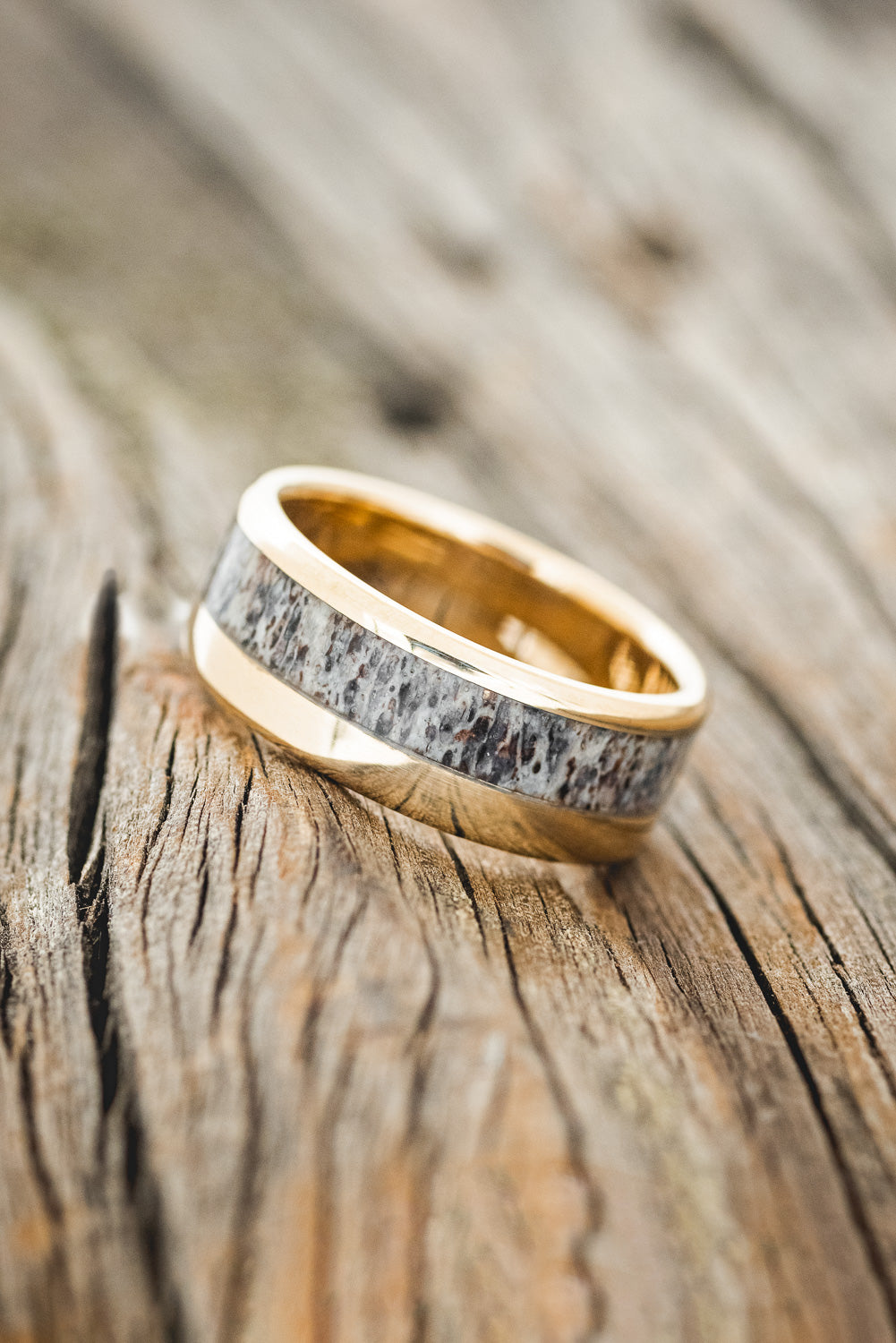 "TANNER" - ELK ANTLER WEDDING BAND-13