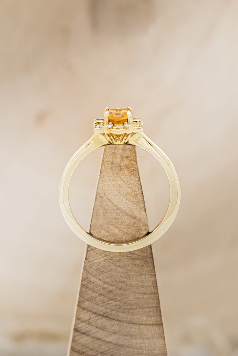 "CLEOPATRA" - OVAL CITRINE ENGAGEMENT RING WITH DIAMOND HALO-5