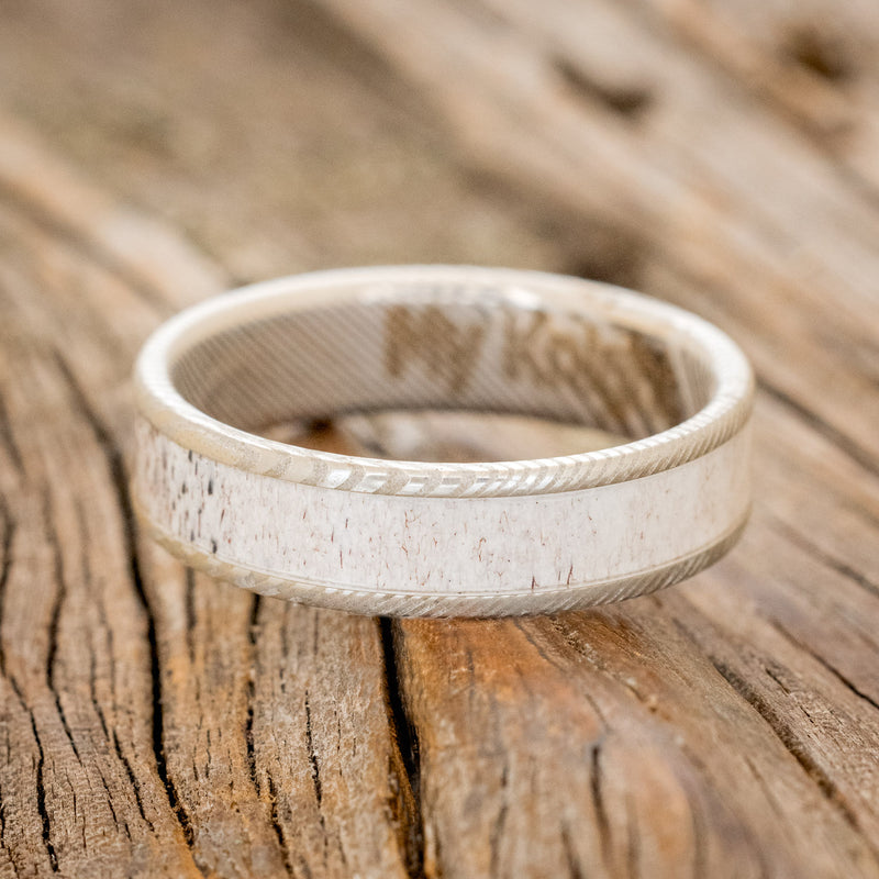 "RAINIER" - ELK ANTLER WEDDING BAND - READY TO SHIP-6