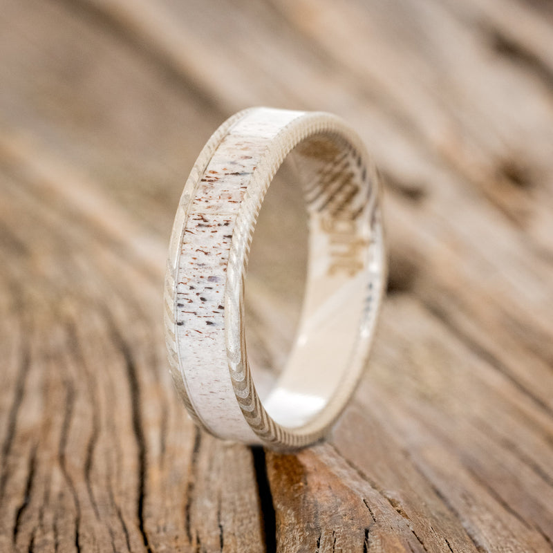 "RAINIER" - ELK ANTLER WEDDING BAND - READY TO SHIP-4