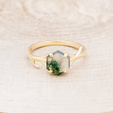 "ARTEMIS" - HEXAGON MOSS AGATE ENGAGEMENT RING-4