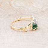 "ARTEMIS" - HEXAGON MOSS AGATE ENGAGEMENT RING-2