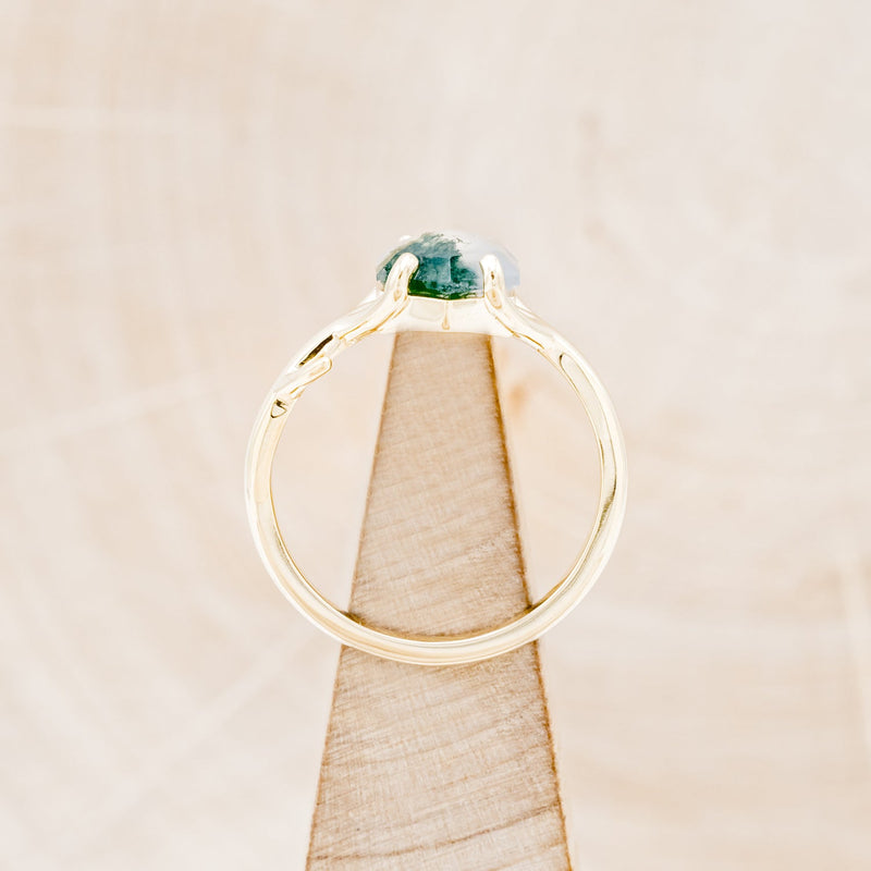 "ARTEMIS" - HEXAGON MOSS AGATE ENGAGEMENT RING-6