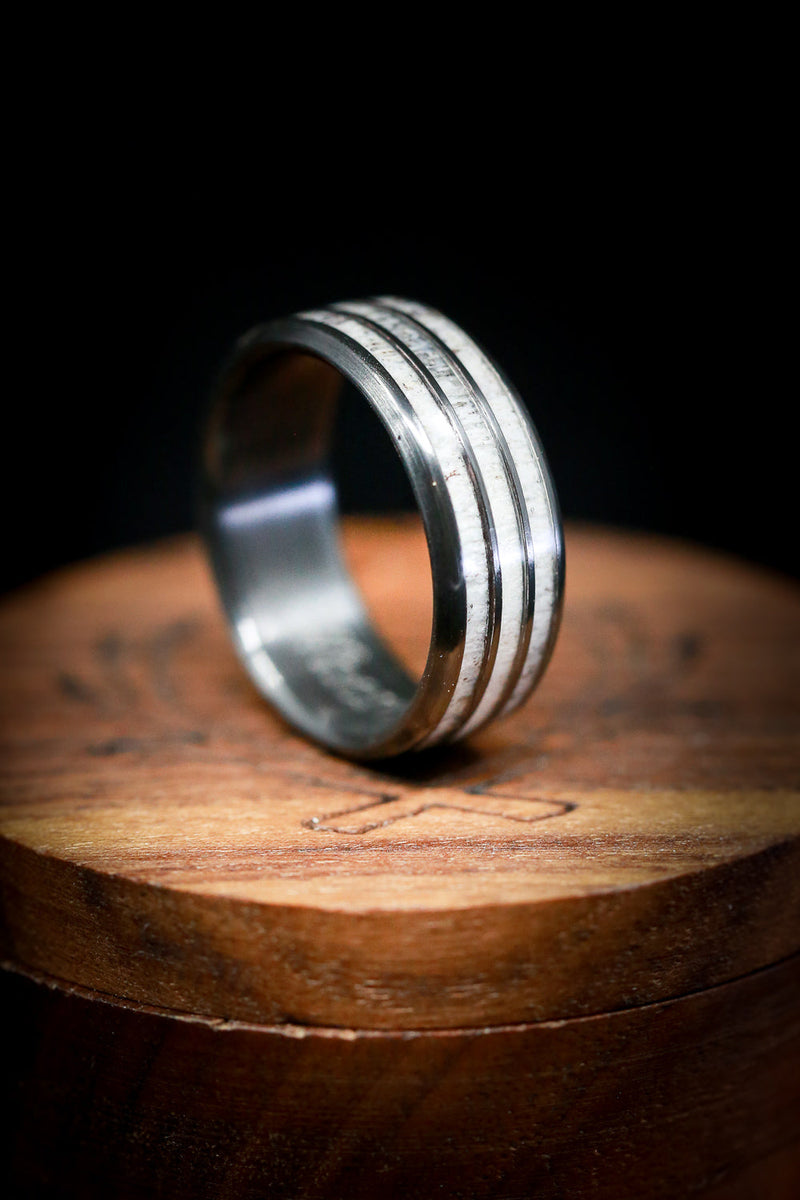 "RIO" - ELK ANTLER WEDDING BAND - READY TO SHIP-1