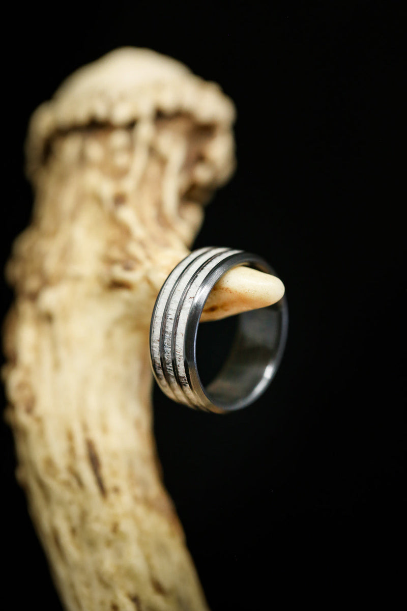 "RIO" - ELK ANTLER WEDDING BAND - READY TO SHIP-3