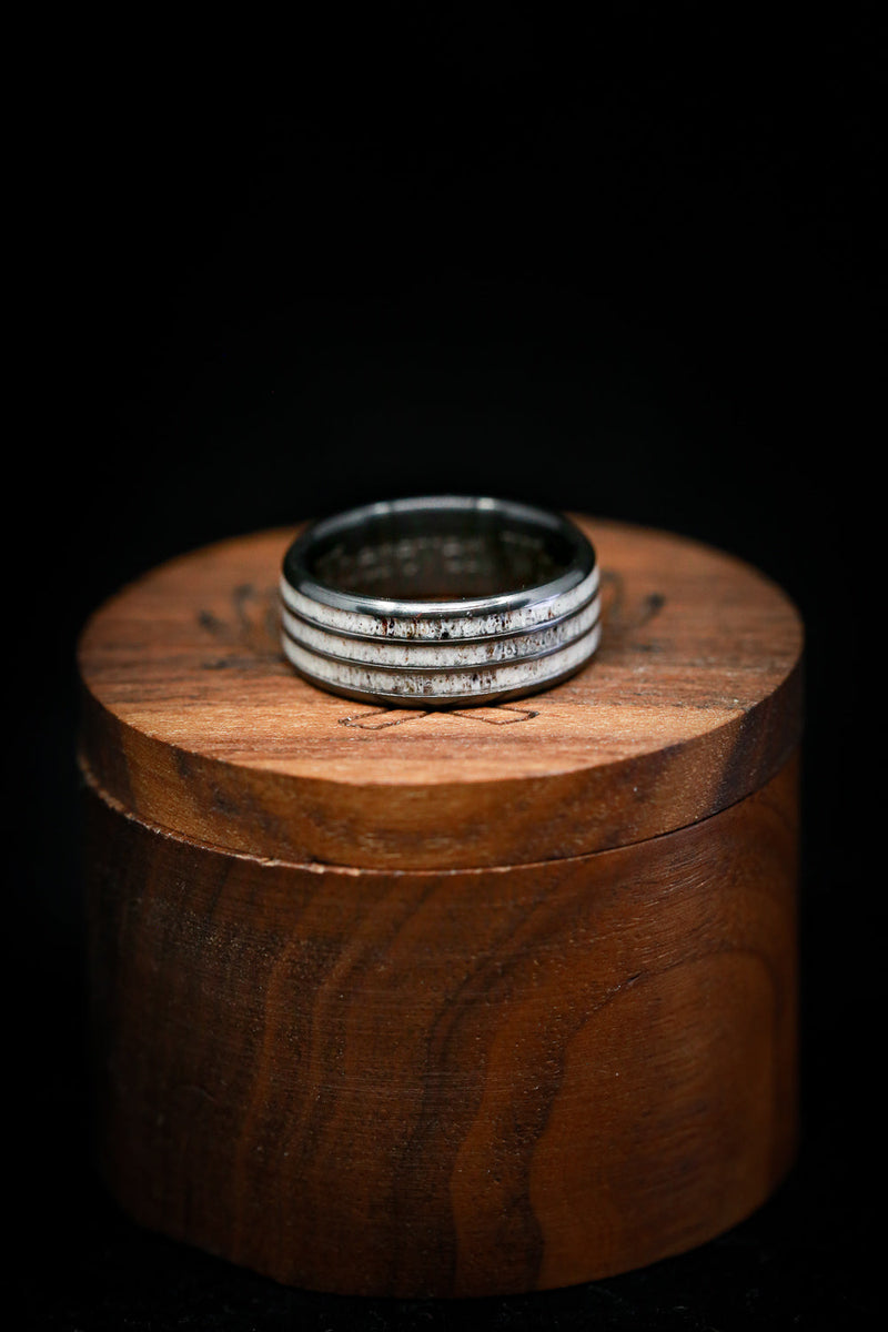 "RIO" - ELK ANTLER WEDDING BAND - READY TO SHIP-4