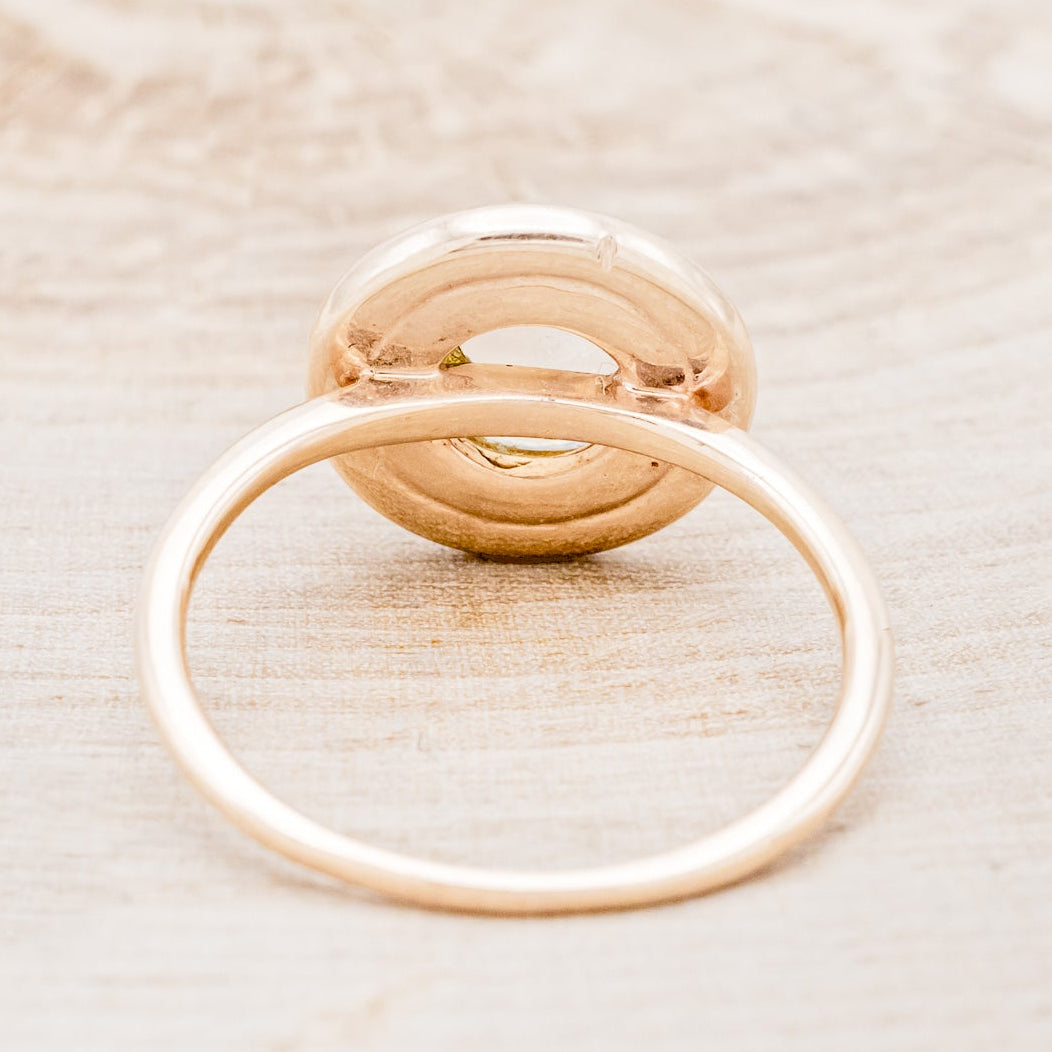 "TERRA" - ROUND CUT MOONSTONE ENGAGEMENT RING WITH DIAMOND HALO-5