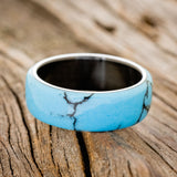 "HAVEN" - TURQUOISE & BLACK MATRIX TRUSTONE WEDDING BAND-7