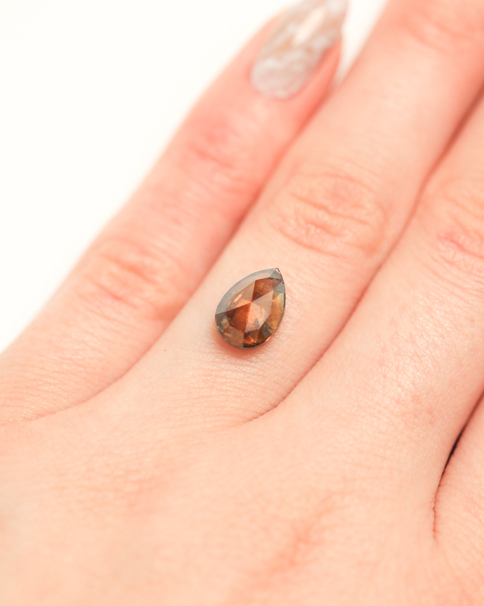 2.14ct 9.98x3.04mm PEAR DOUBLE CUT SALT & PEPPER DIAMOND-5