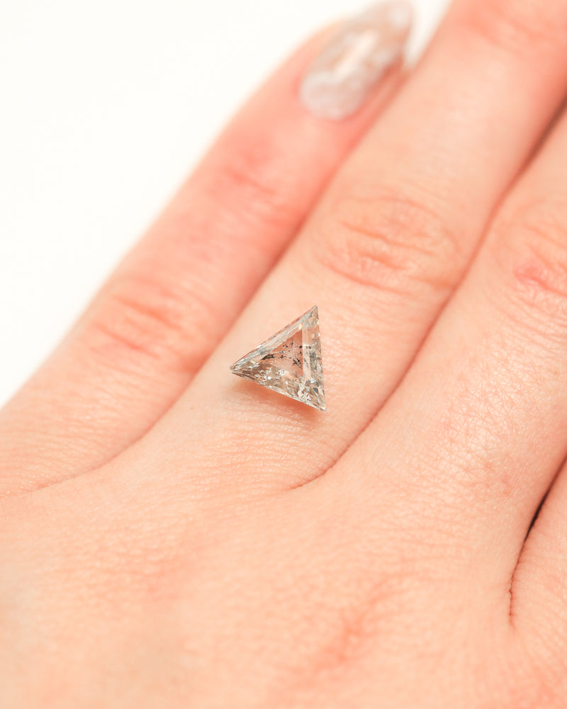 "VÉRONIQUE" - TRIANGLE DOUBLE-CUT SALT & PEPPER DIAMOND-5