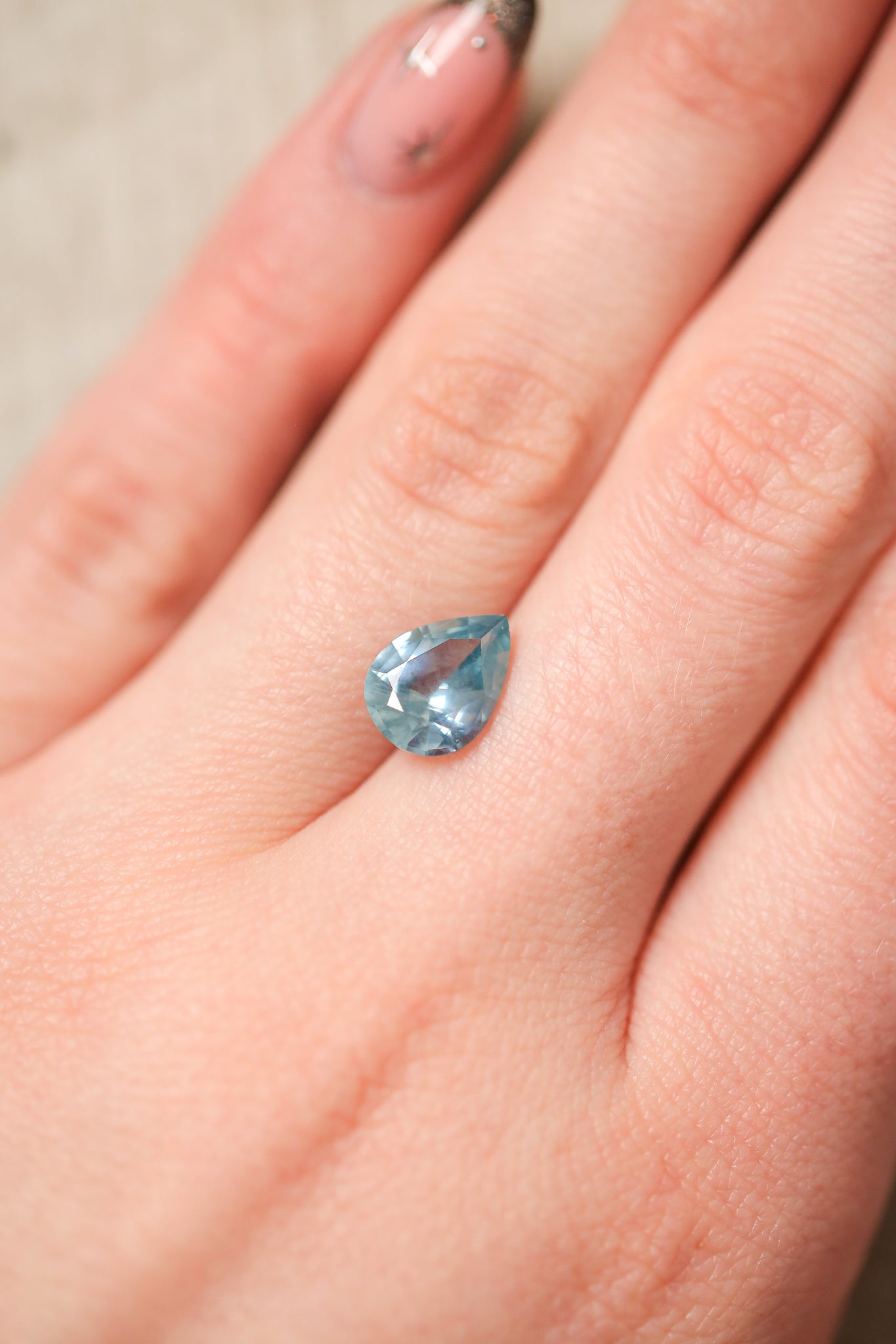 "KALISPELL" - PEAR CUT TEAL MONTANA SAPPHIRE-7