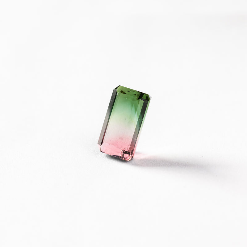 "SUMMER" - EMERALD CUT BI-COLOR TOURMALINE-2