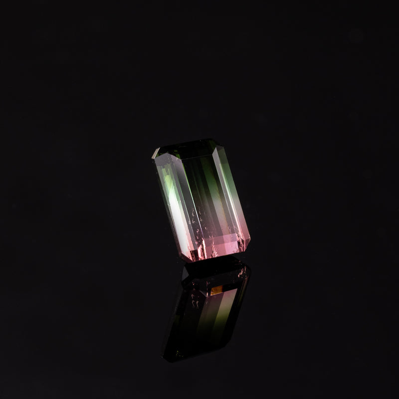 "SUMMER" - EMERALD CUT BI-COLOR TOURMALINE-6