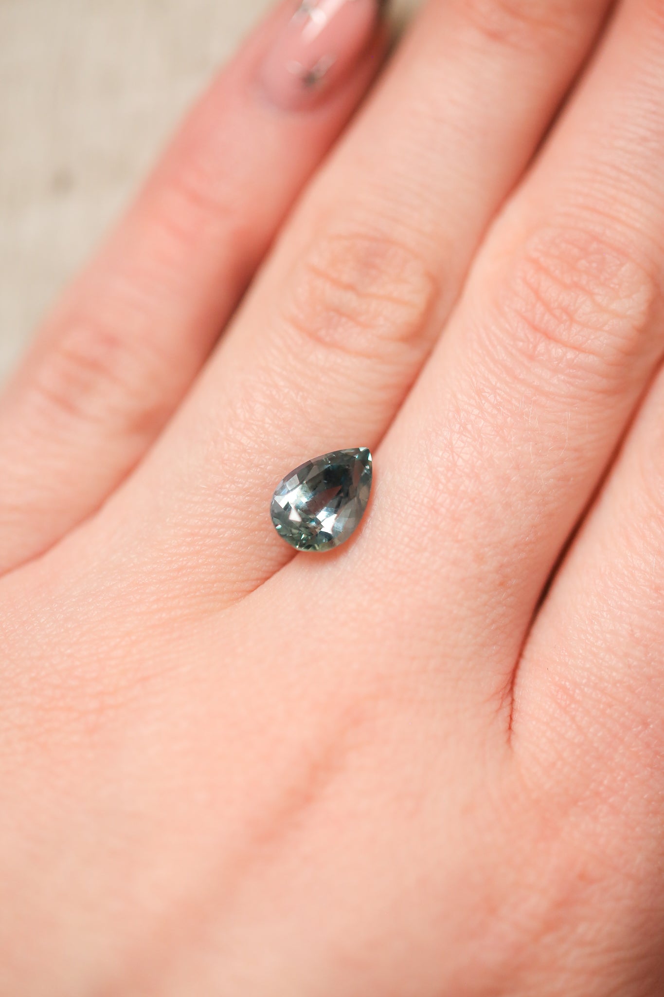 "MISSOULA" - PEAR CUT GREEN MONTANA SAPPHIRE-7