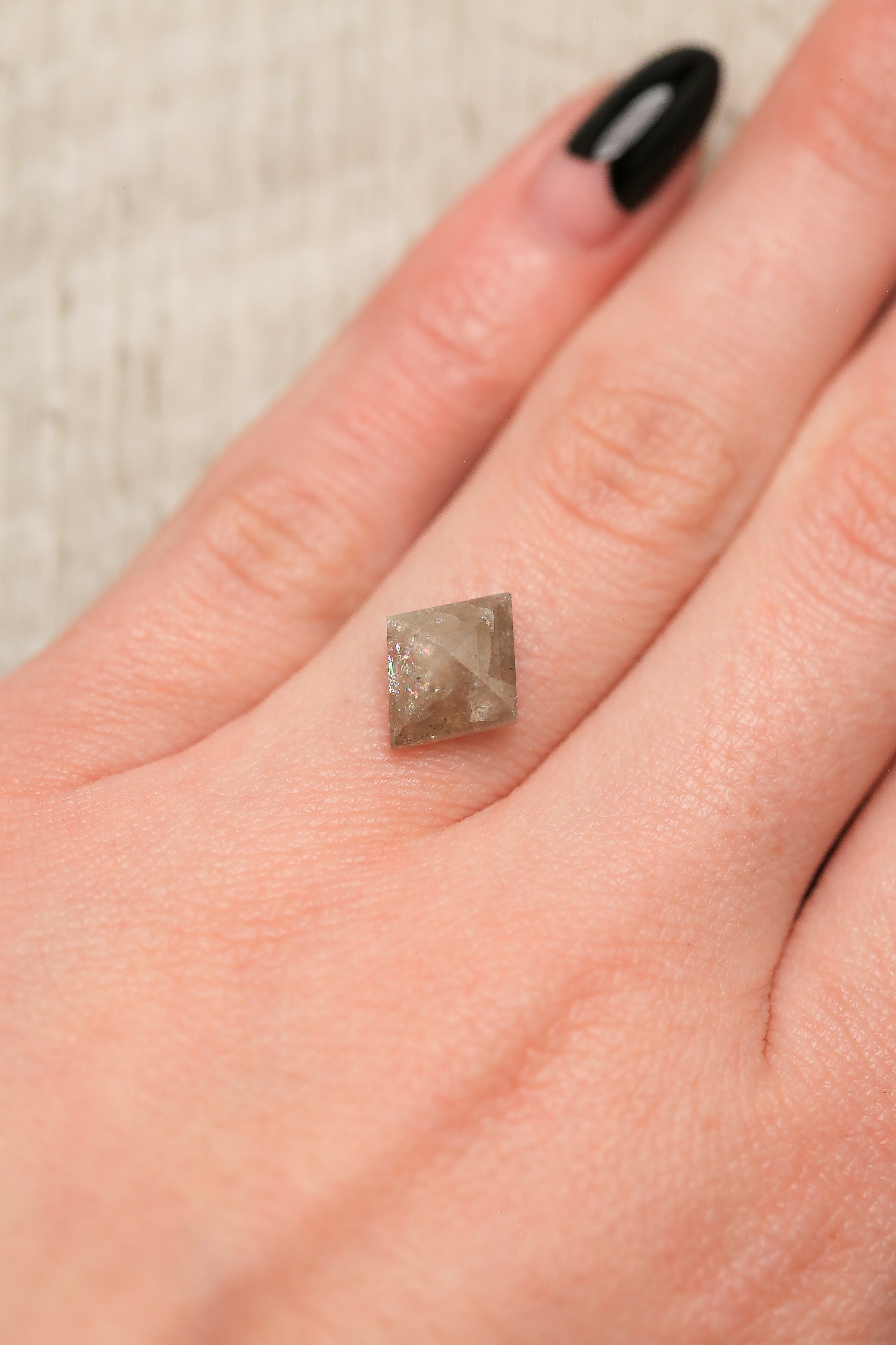 2.9ct 9.9 x 11.85 x 4.49mm DOUBLE CUT KITE SALT & PEPPER DIAMOND-3