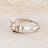 "ESTHER" - ENGAGEMENT RING WITH CRESCENT MOON MOISSANITE ACCENTS - MOUNTING ONLY - SELECT YOUR OWN STONE