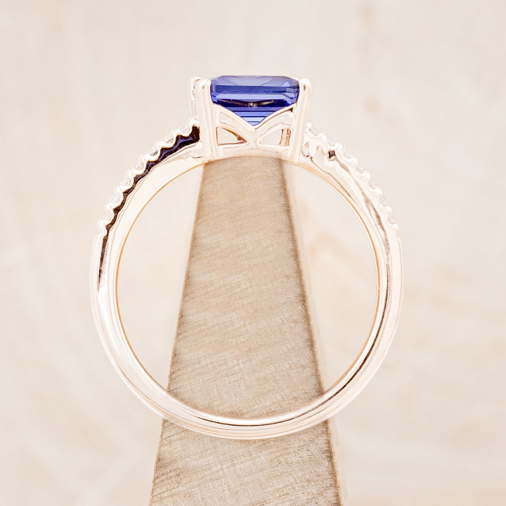 "AMARA" - EMERALD CUT LAB-GROWN SAPPHIRE ENGAGEMENT RING WITH DIAMOND ACCENTS-6