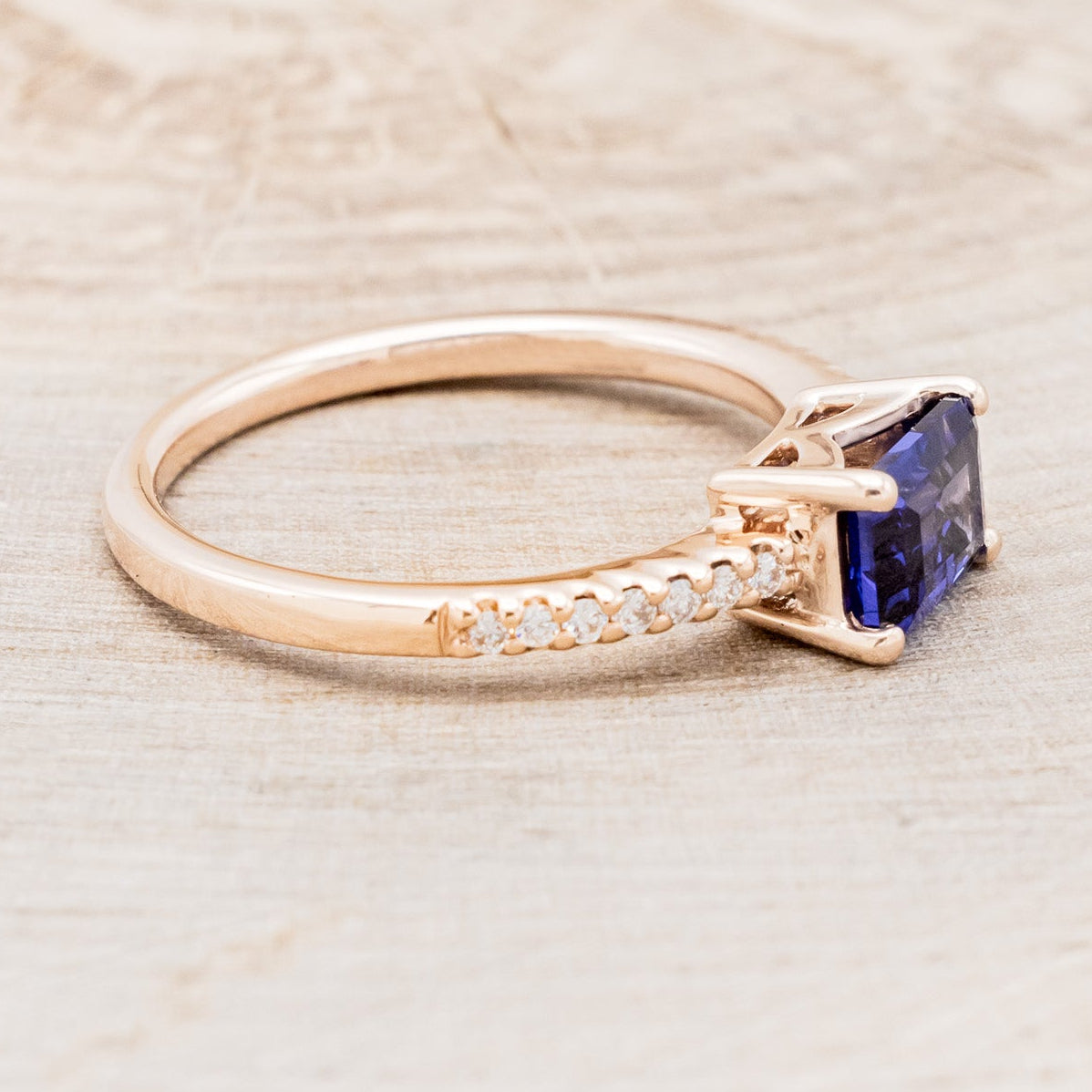 "AMARA" - EMERALD CUT LAB-GROWN SAPPHIRE ENGAGEMENT RING WITH DIAMOND ACCENTS-2