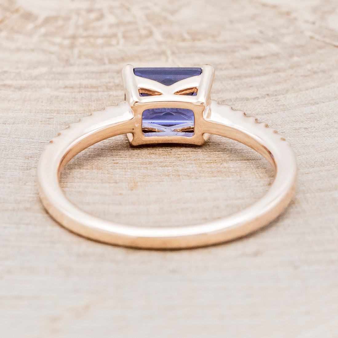 "AMARA" - EMERALD CUT LAB-GROWN SAPPHIRE ENGAGEMENT RING WITH DIAMOND ACCENTS-5