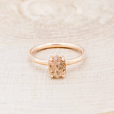 "AURUM" - LATTICE SUNSTONE SOLITAIRE ENGAGEMENT RING