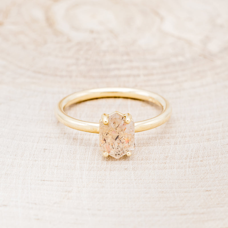 "AURUM" - LATTICE SUNSTONE SOLITAIRE ENGAGEMENT RING-17