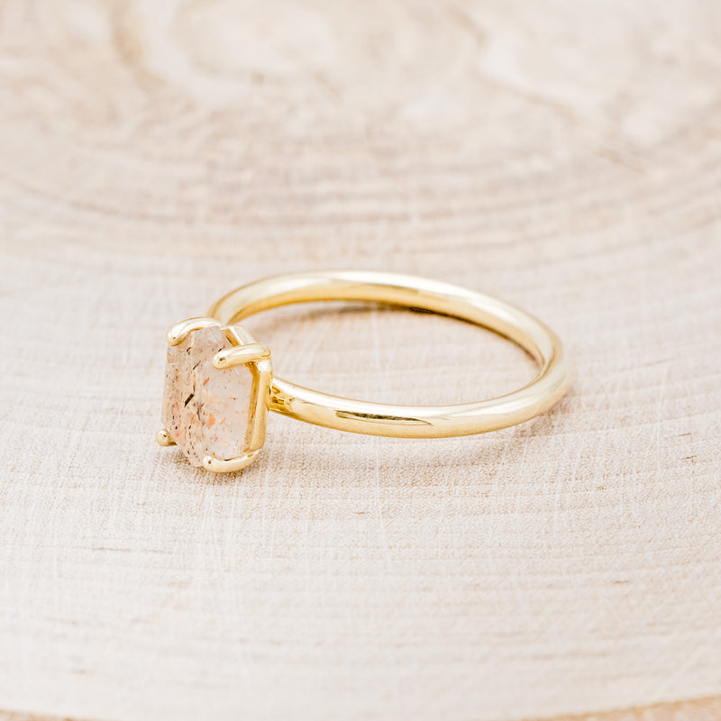 "AURUM" - LATTICE SUNSTONE SOLITAIRE ENGAGEMENT RING-16