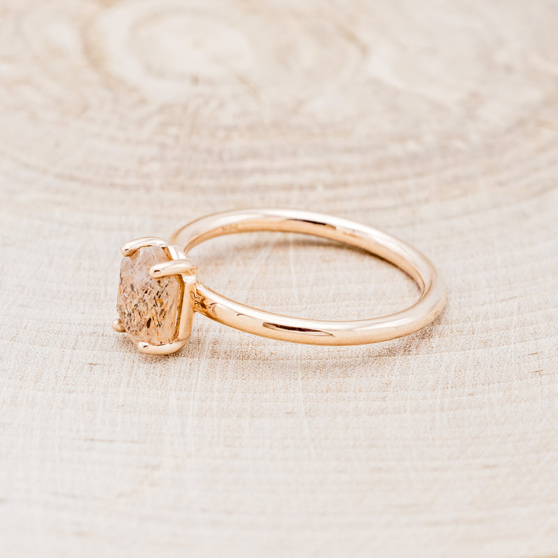 "AURUM" - LATTICE SUNSTONE SOLITAIRE ENGAGEMENT RING-3