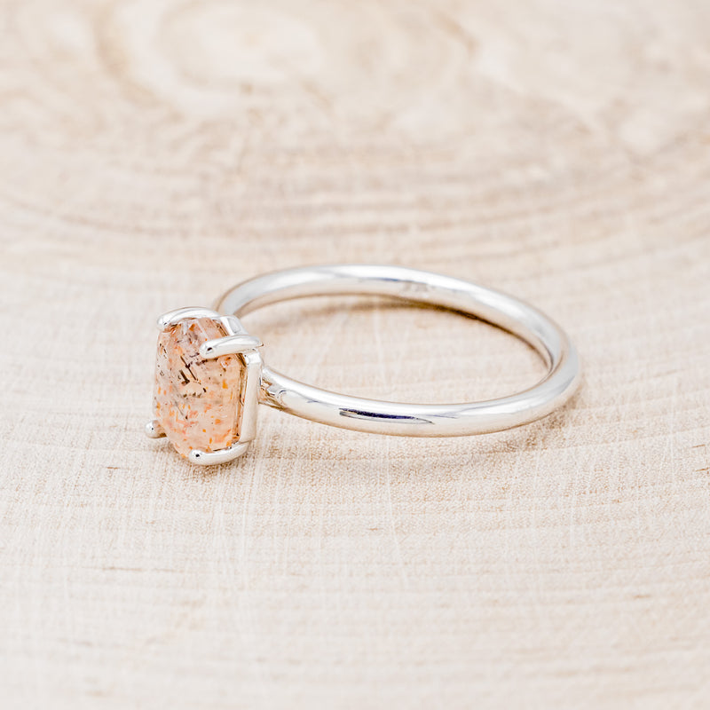 "AURUM" - LATTICE SUNSTONE SOLITAIRE ENGAGEMENT RING-10