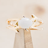 "ARTEMIS" - OVAL OPAL ENGAGEMENT RING WITH AN ANTLER STYLE BAND-1