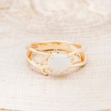 "ARTEMIS" - OVAL OPAL ENGAGEMENT RING WITH AN ANTLER STYLE BAND-4