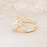 "ARTEMIS" - OVAL OPAL ENGAGEMENT RING WITH AN ANTLER STYLE BAND-3