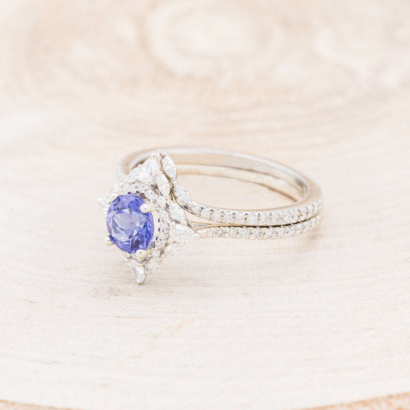 "NORTH STAR" - ROUND CUT TANZANITE ENGAGEMENT RING WITH DIAMOND ACCENTS & TRACER-4