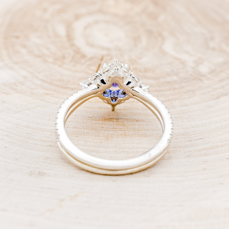 "NORTH STAR" - ROUND CUT TANZANITE ENGAGEMENT RING WITH DIAMOND ACCENTS & TRACER-5