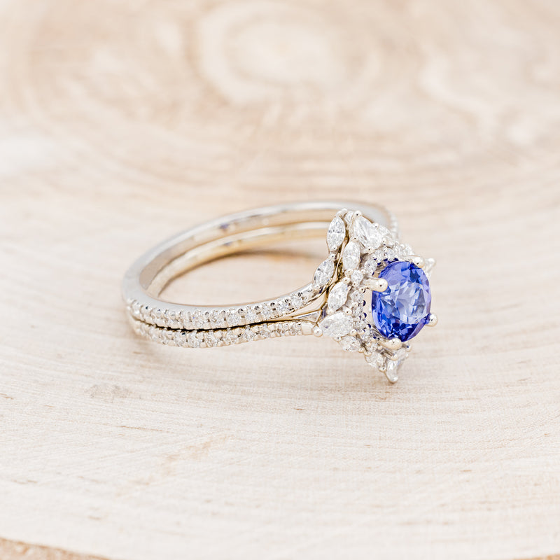 "NORTH STAR" - ROUND CUT TANZANITE ENGAGEMENT RING WITH DIAMOND ACCENTS & TRACER-3