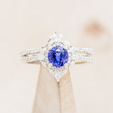 "NORTH STAR" - ROUND CUT TANZANITE ENGAGEMENT RING WITH DIAMOND ACCENTS & TRACER-1