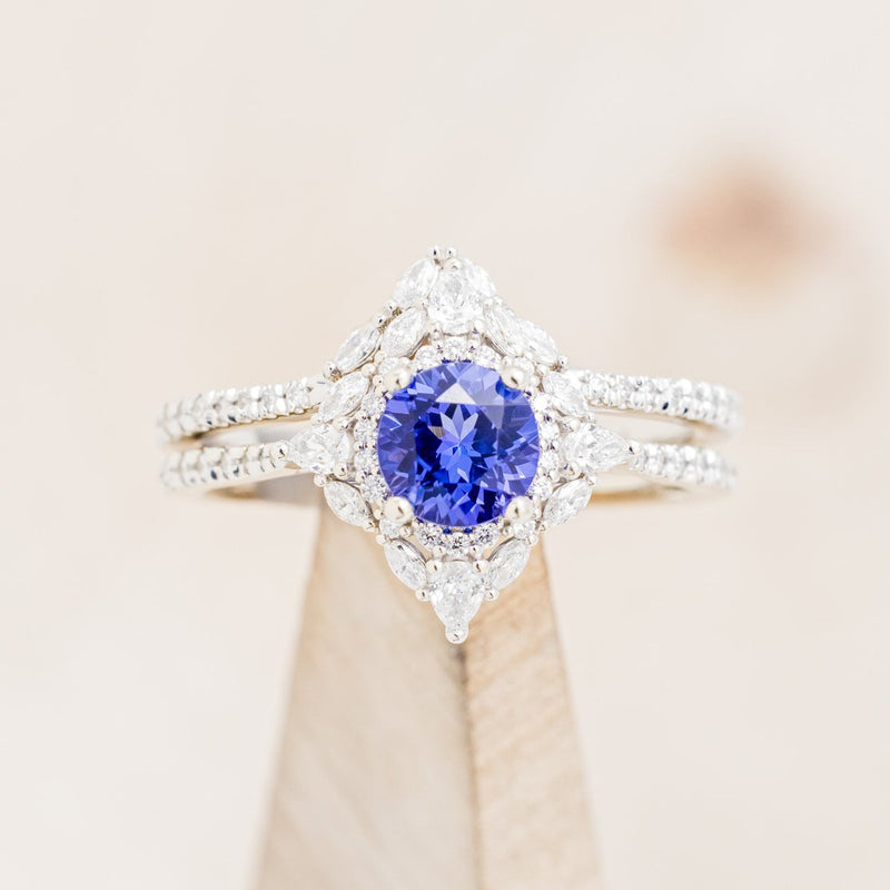 "NORTH STAR" - ROUND CUT TANZANITE ENGAGEMENT RING WITH DIAMOND ACCENTS & TRACER-1