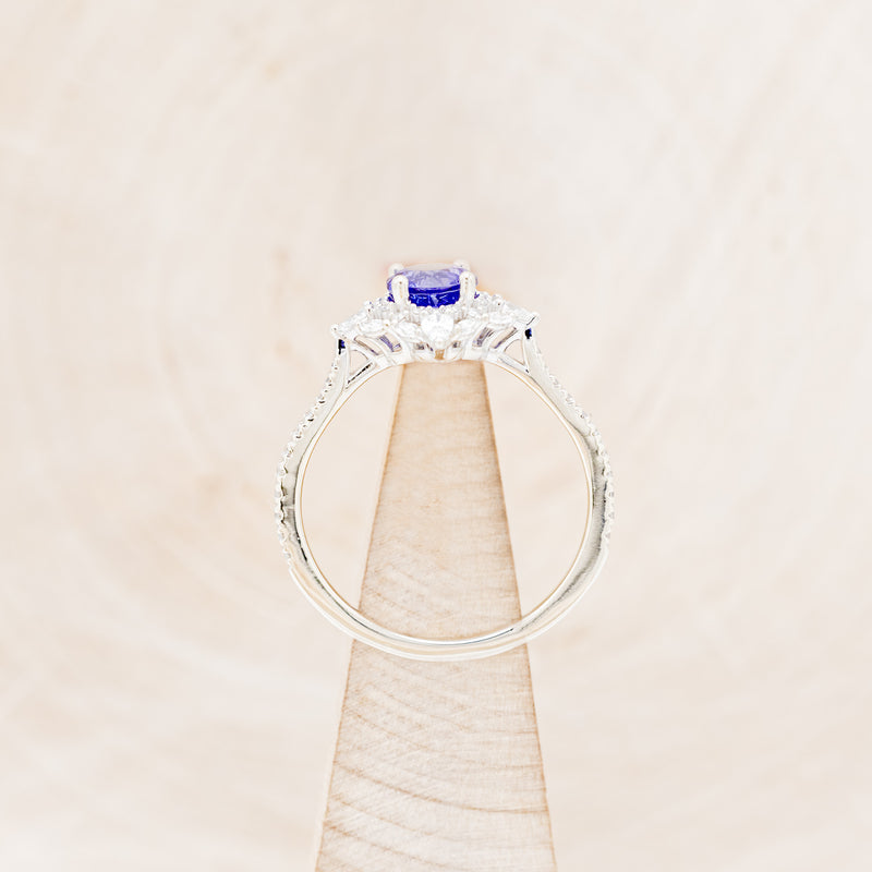 "NORTH STAR" - ROUND CUT TANZANITE ENGAGEMENT RING WITH DIAMOND ACCENTS & TRACER-11