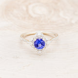 "NORTH STAR" - ROUND CUT TANZANITE ENGAGEMENT RING WITH DIAMOND ACCENTS & TRACER-9