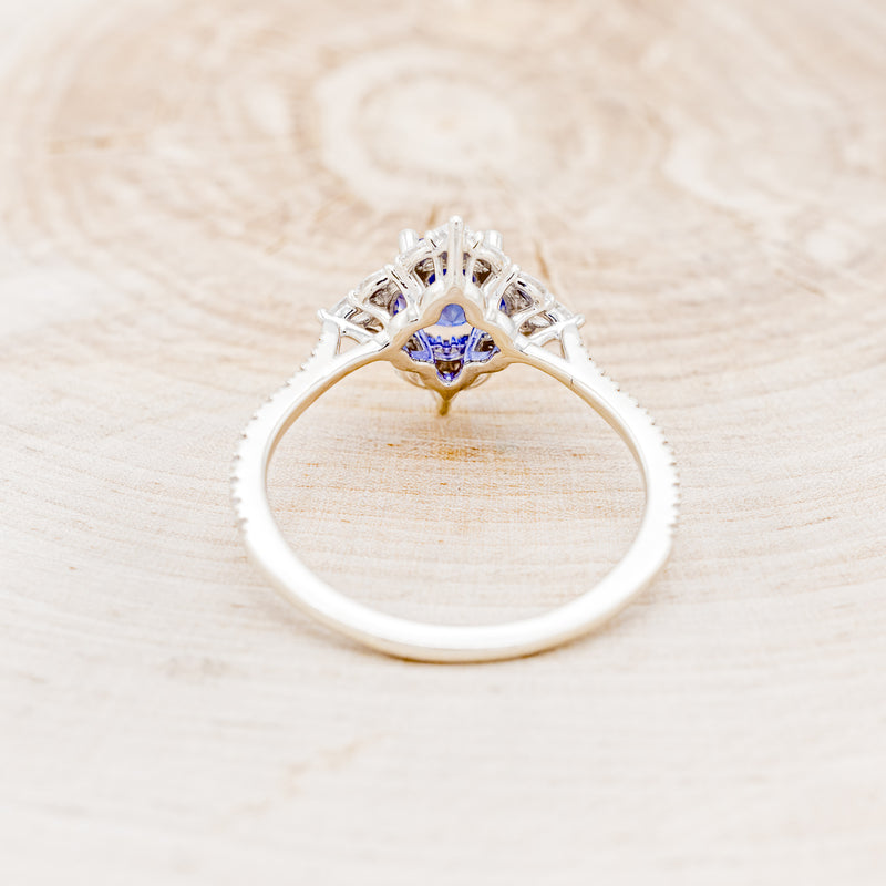 "NORTH STAR" - ROUND CUT TANZANITE ENGAGEMENT RING WITH DIAMOND ACCENTS & TRACER-10