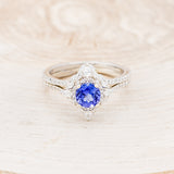 "NORTH STAR" - ROUND CUT TANZANITE ENGAGEMENT RING WITH DIAMOND ACCENTS & TRACER-2