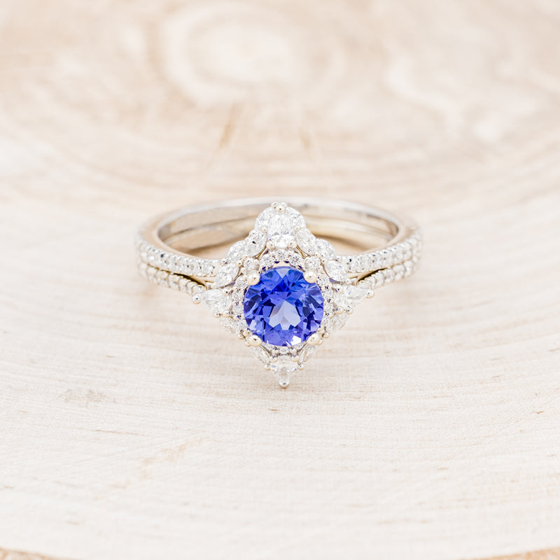 "NORTH STAR" - ROUND CUT TANZANITE ENGAGEMENT RING WITH DIAMOND ACCENTS & TRACER-2