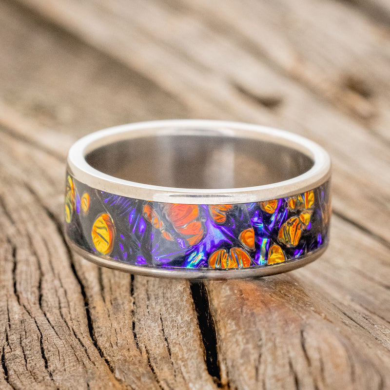 "RAINIER" - RED BURL DICHROLAM WEDDING BAND-3