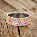 "RAINIER" - "TITANIUM BURL" DICHROLAM WEDDING BAND-3