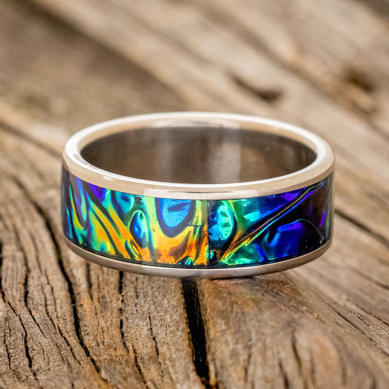 "RAINIER" - BLACK SEA DICHROLAM WEDDING BAND-3