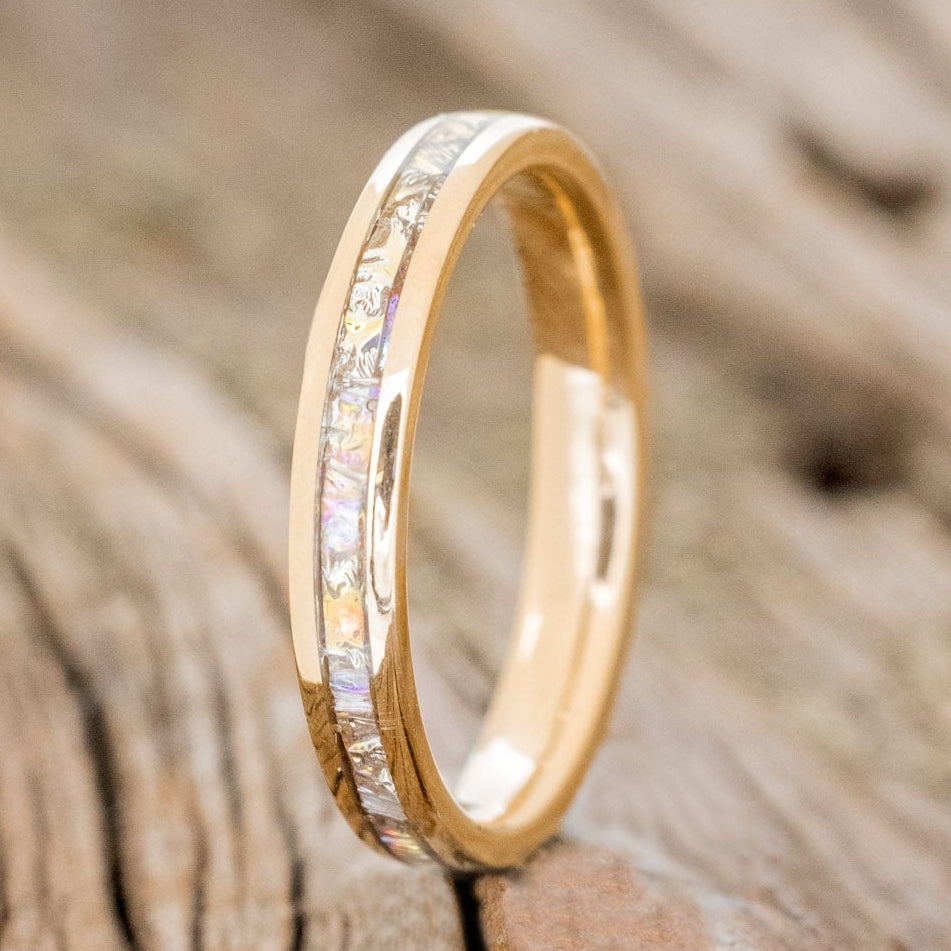 "ETERNA" - TITANIUM BURL DICHROLAM STACKING WEDDING BAND-7