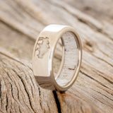 CUSTOM ENGRAVED WEDDING BAND FEATURING A BISON WITH ANTLER LINING-3