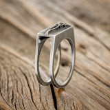 "HEMLOCK" - CUSTOM EMBOSSED SILVER POISON RING WITH A SANDBLASTED FINISH-7