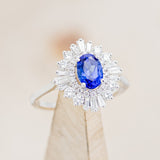 "TALA" - OVAL LAB-GROWN SAPPHIRE ENGAGEMENT RING WITH DIAMOND ACCENTS